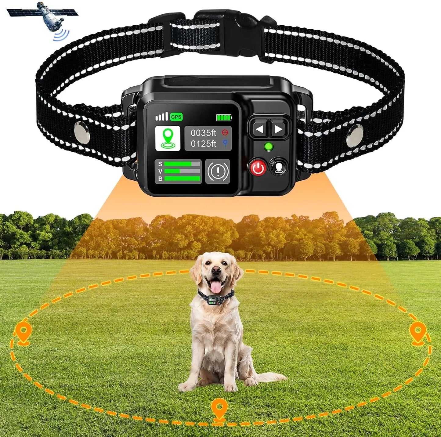 Revolutionary GPS Wireless Dog Fencing System - Keep Your Pup Safe with Advanced Satellite Technology and Adjustable Range of 15 to 200 Feet