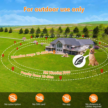Revolutionary GPS Wireless Dog Fencing System - Keep Your Pup Safe with Advanced Satellite Technology and Adjustable Range of 15 to 200 Feet